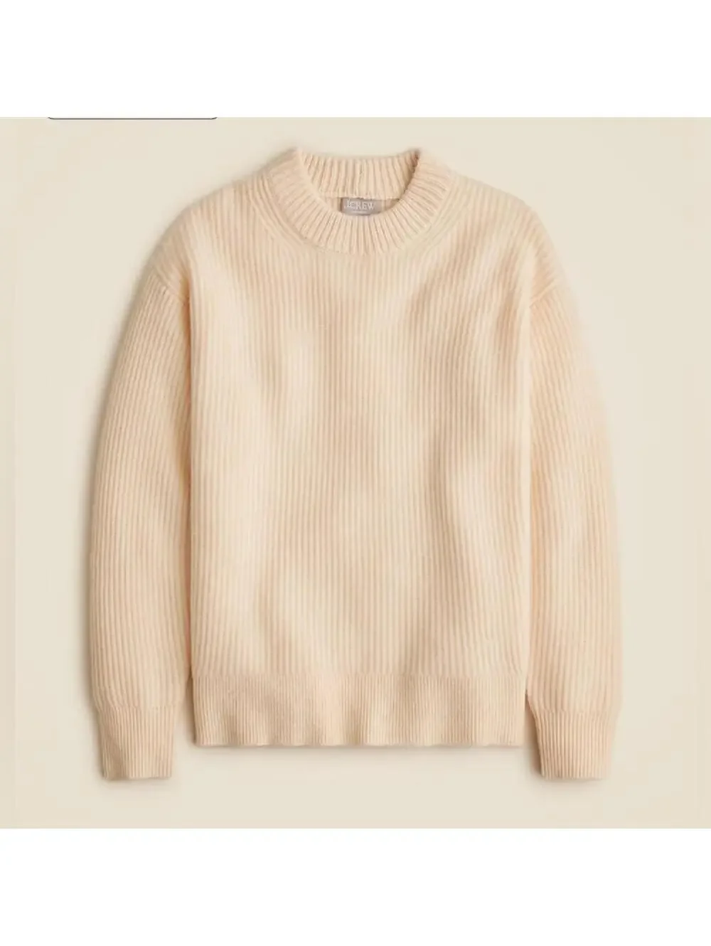 J.Crew Ribbed Cashmere Oversized Sweater Cream XS